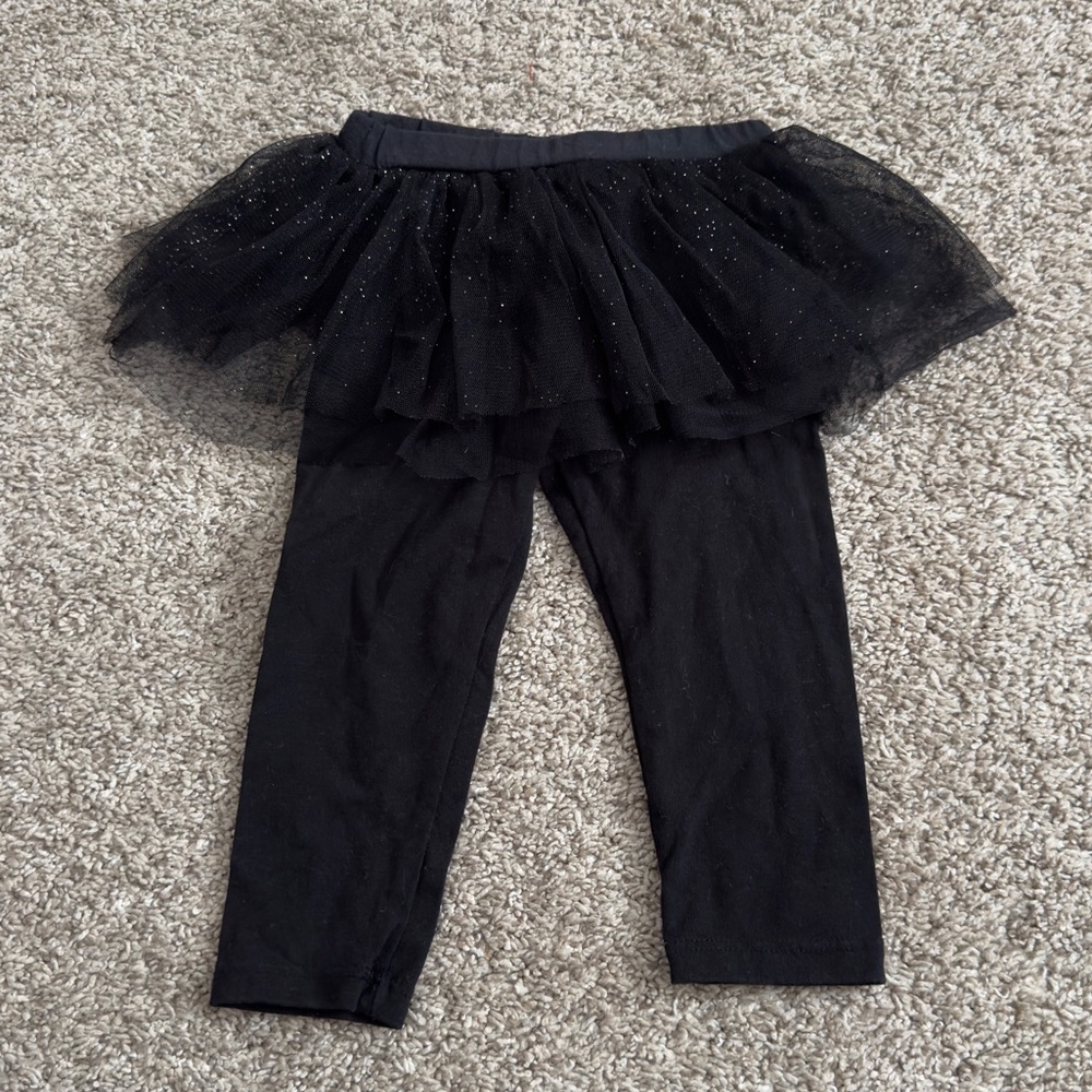 Disney baby baby girl toddler girls black tutu leggings pants size 18 months